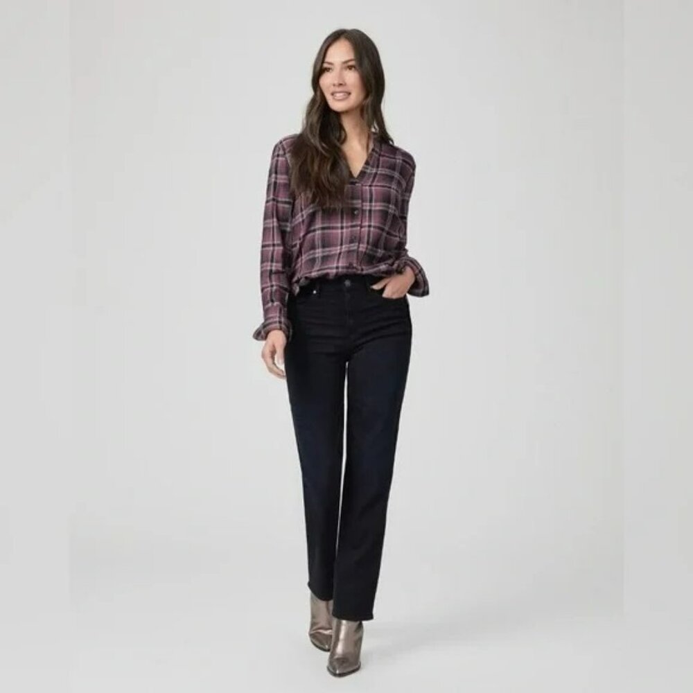 PAIGE Federal Jeans Inkwell Darkwash Deep Blue Classic Fit Straight Leg Size 30